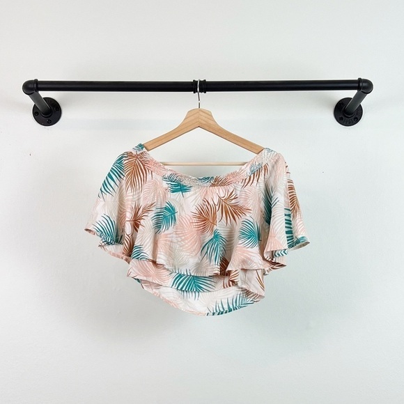 NWT Roxy Forbidden Story Tropical Floral Off the Shoulder Crop Top - Picture 7 of 8